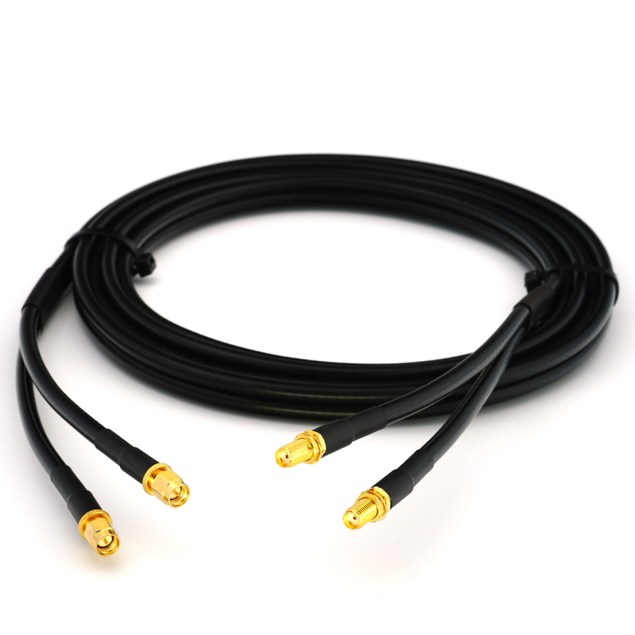 SMA Stecker auf SMA Buchse 12m Doppel-Koaxialkabel - HF240 (entspricht LMR240)