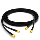 RP-SMA Stecker auf RP-SMA Stecker 1m Doppel-Koaxialkabel - HF240 (entspricht LMR240)