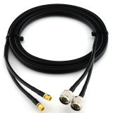RP-SMA Stecker auf N Stecker 1m Doppel-Koaxialkabel - HF240 (entspricht LMR240)