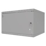 Serverschrank 19" 6U, 450mm, Glastür, grau