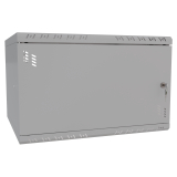 Serverschrank 19" 6U, 450mm, Glastür, grau