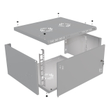 Serverschrank 19" 6U, 450mm, Glastür, grau