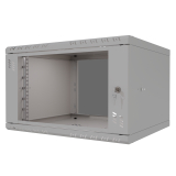 Serverschrank 19" 6U, 450mm, Glastür, grau