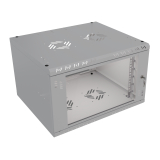 Serverschrank 19" 6U, 450mm, Glastür, grau