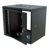 Serverschrank 19" 9U, 450mm, Glastür, schwarz