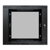 Serverschrank 19" 9U, 450mm, Glastür, schwarz