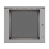 Serverschrank 19" 9U, 450mm, Glastür, grau