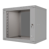 Serverschrank 19" 9U, 600mm, Glastür, grau