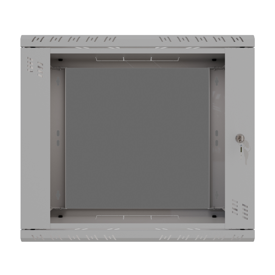 Serverschrank 19" 9U, 600mm, Glastür, grau