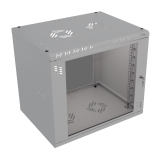 Serverschrank 19" 9U, 600mm, Glastür, grau