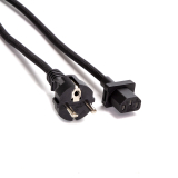 Stromkabel IEC C13 EU Stecker schwarz