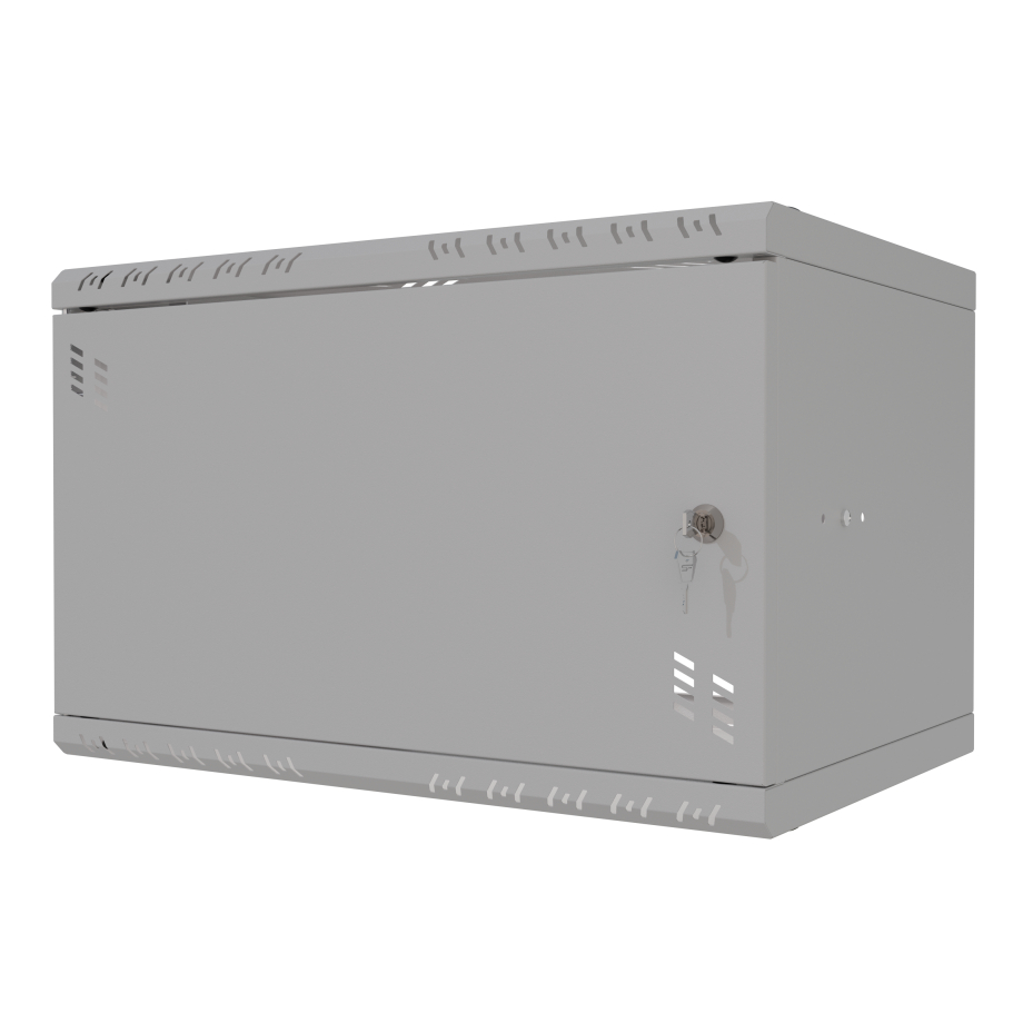 Serverschrank 19" 6U, 350mm, Metalltür, grau