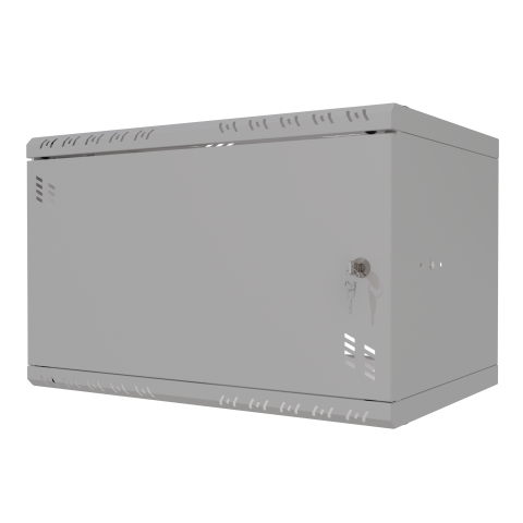 Serverschrank 19" 6U, 350mm, Metalltür, grau