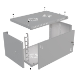 Serverschrank 19" 6U, 350mm, Metalltür, grau