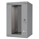 Serverschrank 10" 6U, 300mm, Glastür, grau