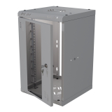 Serverschrank 10" 6U, 300mm, Glastür, grau