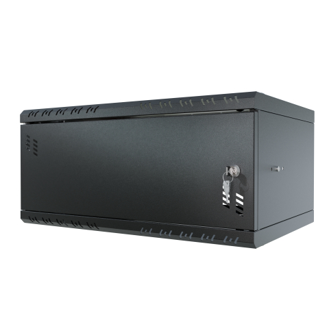 Serverschrank 19" 4U, 350mm, Metalltür, schwarz