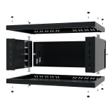 Serverschrank 19" 4U, 350mm, Metalltür, schwarz