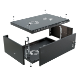 Serverschrank 19" 4U, 350mm, Metalltür, schwarz