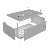 Serverschrank 19" 4U, 350mm, Metalltür, grau