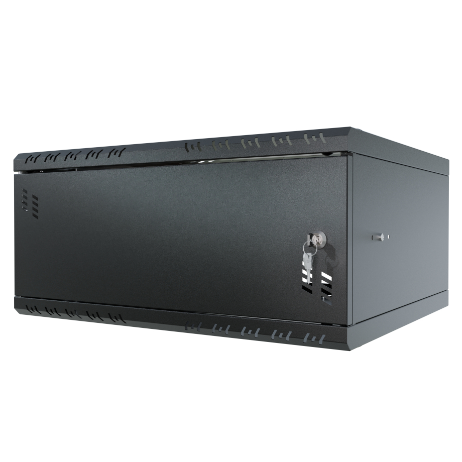 Serverschrank 19" 4U, 450mm, Metalltür, schwarz