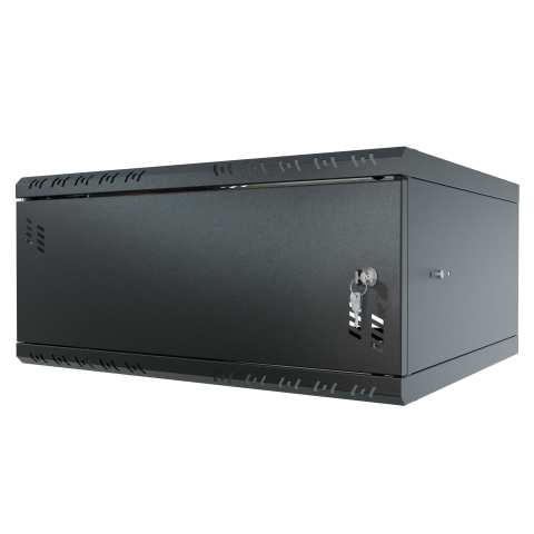 Serverschrank 19" 4U, 450mm, Metalltür, schwarz