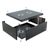 Serverschrank 19" 4U, 450mm, Metalltür, schwarz