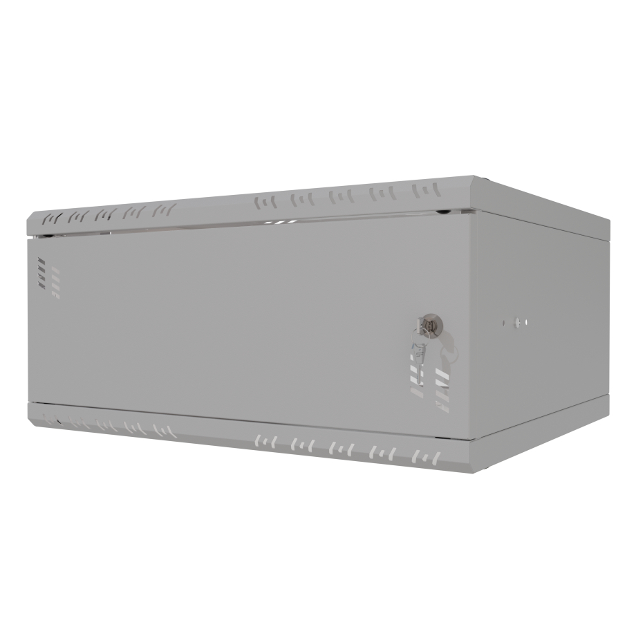 Serverschrank 19" 4U, 450mm, Metalltür, grau