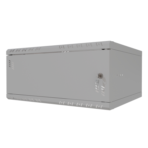 Serverschrank 19" 4U, 450mm, Metalltür, grau