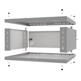 Serverschrank 19" 4U, 450mm, Metalltür, grau