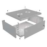 Serverschrank 19" 4U, 450mm, Metalltür, grau