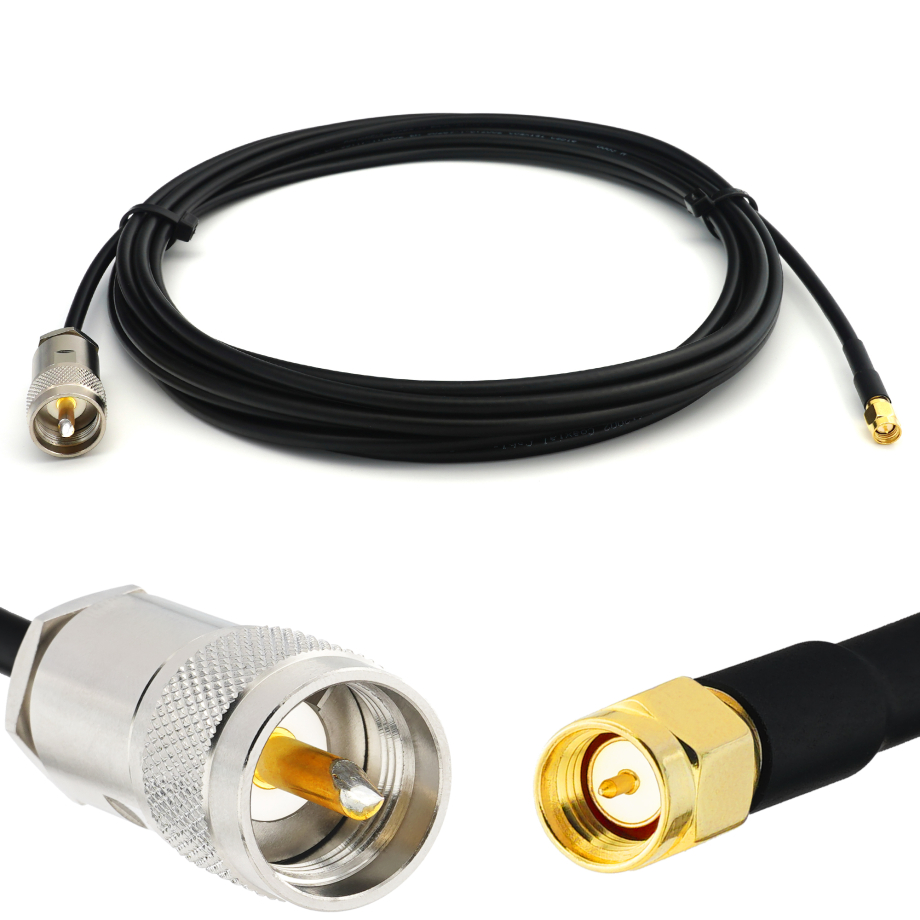SMA Stecker auf PL259 RG58/U 12m UHF Koaxialkabel