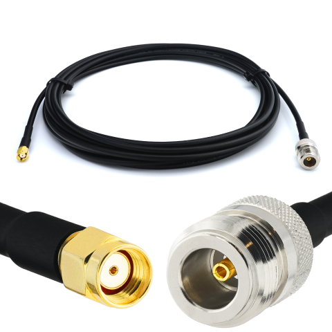 RP-SMA Stecker auf N Buchse RG58/U 1m Koaxialkabel
