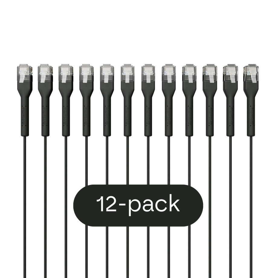 Broadbe schlankes Patchkabel 5G schwarz 1m 12er-Pack