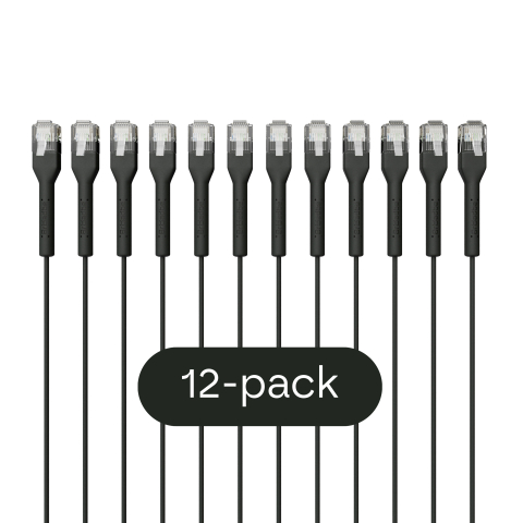 Broadbe schlankes Patchkabel 5G schwarz 2m 12er-Pack