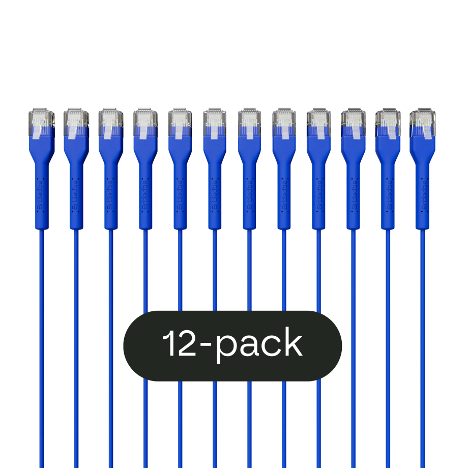 Broadbe schlankes Patchkabel 5G blau 2m 12er-Pack