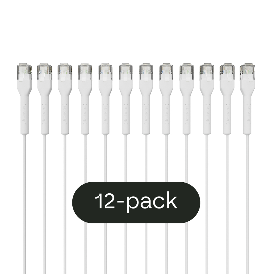 Broadbe schlankes Patchkabel 5G weiß 3m 12er-Pack