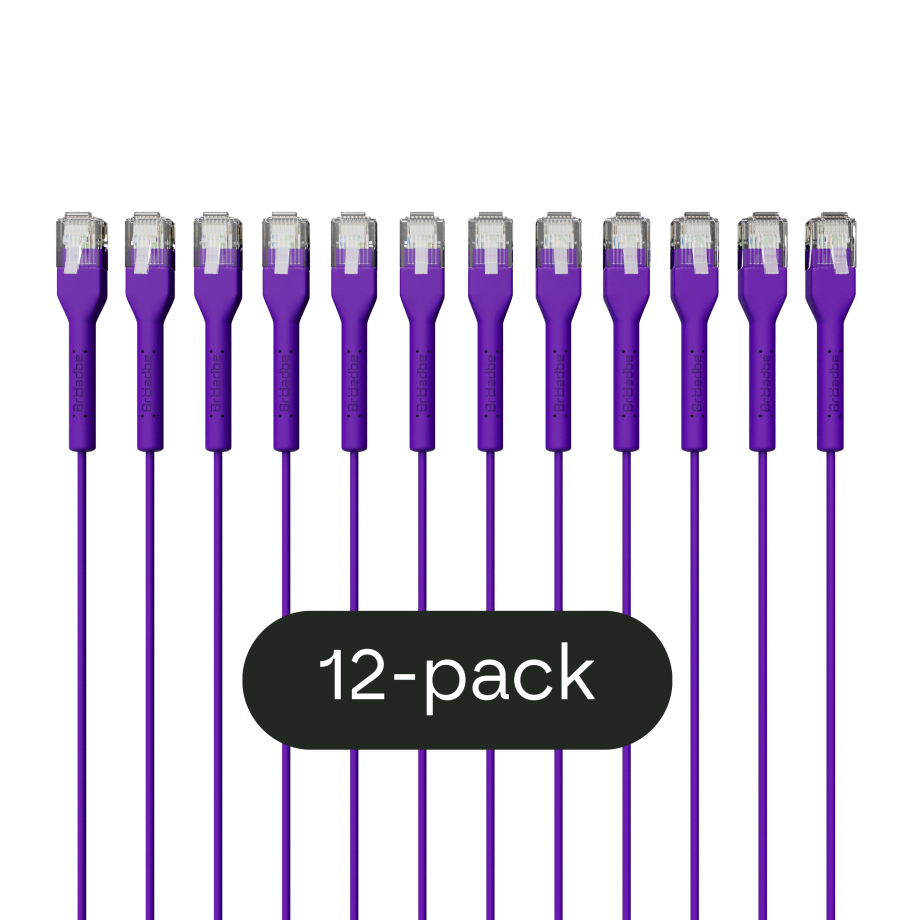Broadbe schlankes Patchkabel 5G violett 0.3m 12er-Pack