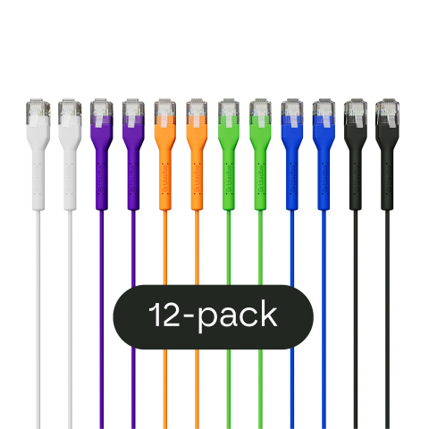 Broadbe schlankes Patchkabel 5G mehrfarbig 0.3m 12er-Pack