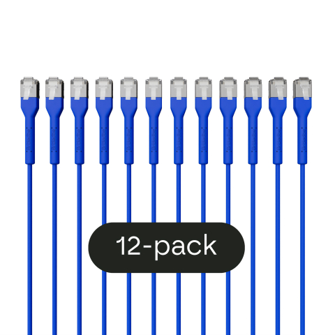 Broadbe schlankes Patchkabel 10G blau 0.1m 12er-Pack