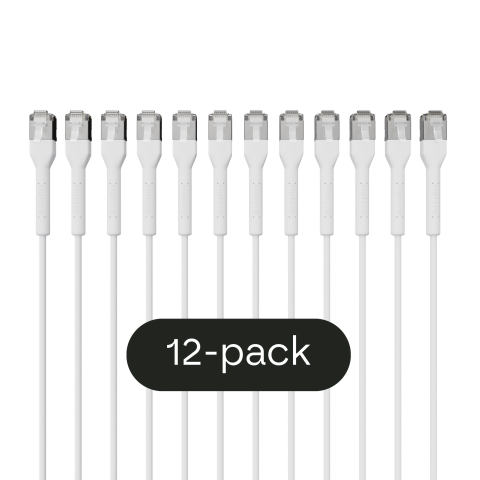 Broadbe schlankes Patchkabel 10G weiß 3m 12er-Pack