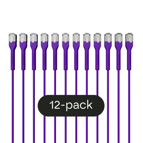 Broadbe schlankes Patchkabel 10G violett 0.1m 12er-Pack