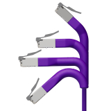 Broadbe schlankes Patchkabel 10G violett 0.3m 12er-Pack
