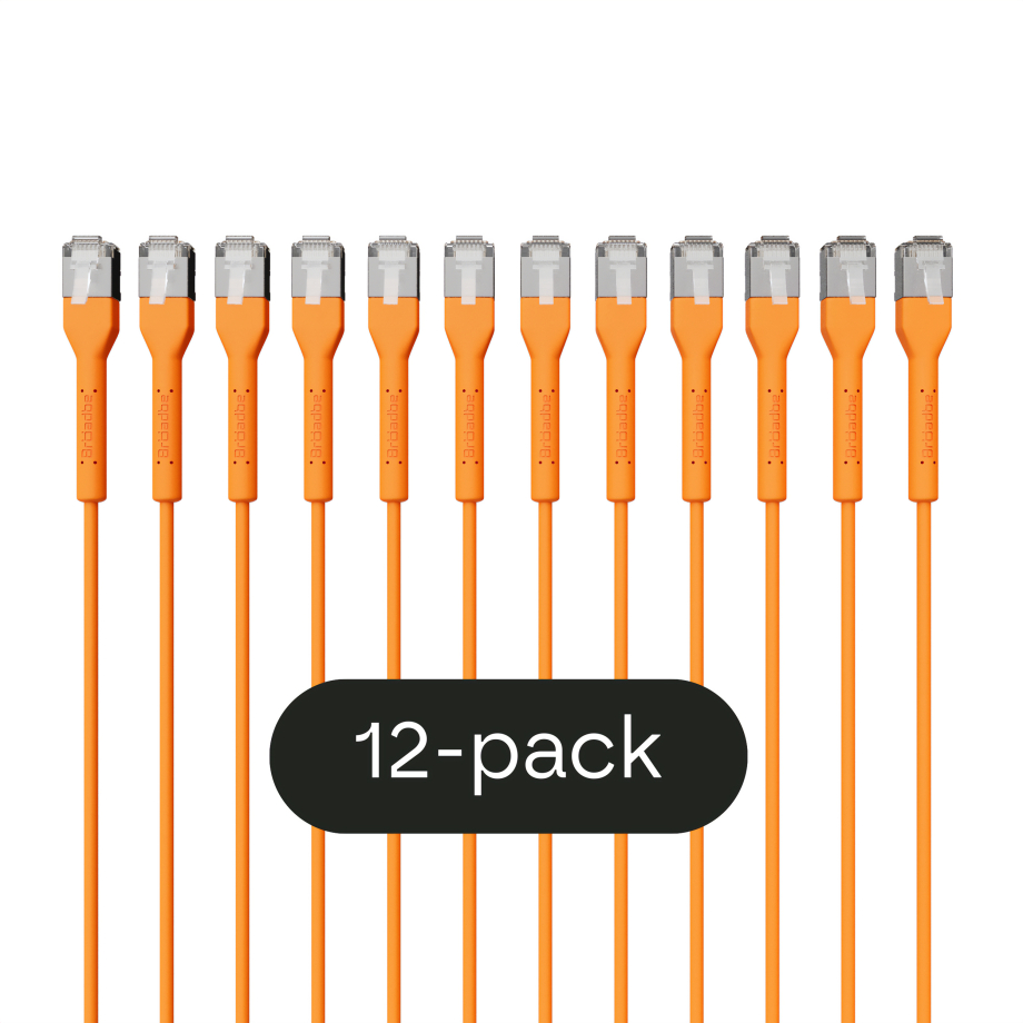 Broadbe schlankes Patchkabel 10G orange 0.3m 12er-Pack