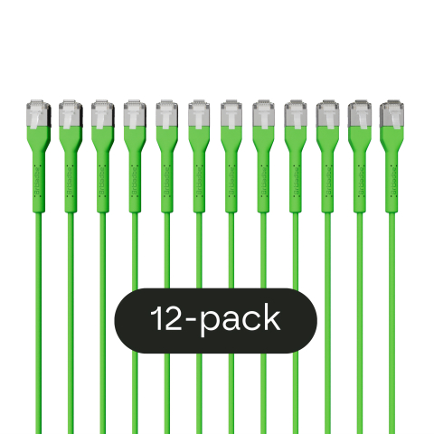 Broadbe schlankes Patchkabel 10G grün 1m 12er-Pack