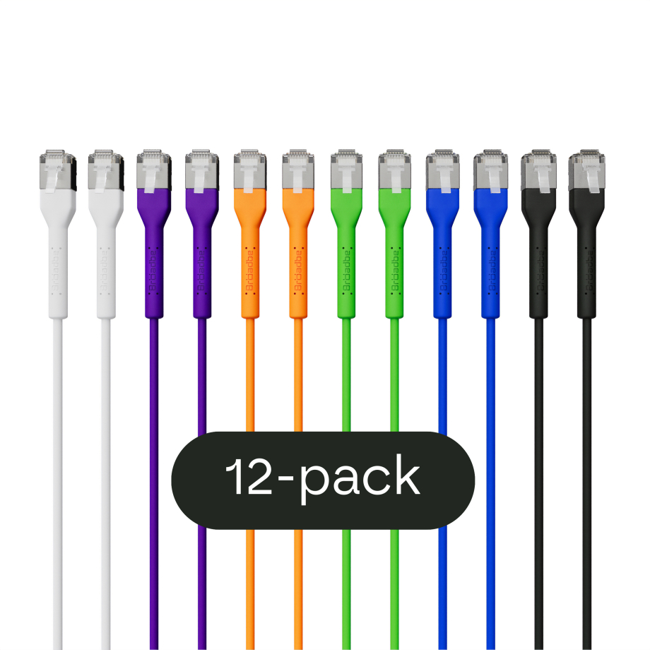 Broadbe schlankes Patchkabel 10G mehrfarbig 0.1m 12er-Pack