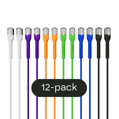 Broadbe schlankes Patchkabel 10G mehrfarbig 1m 12er-Pack