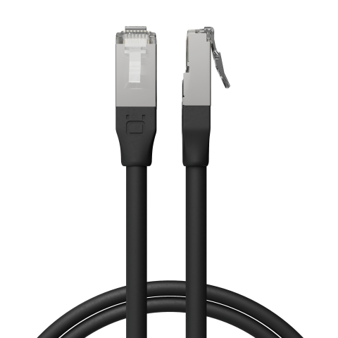 Broadbe Outdoor 10G Ethernet-Patchkabel, Schwarz, 1 m