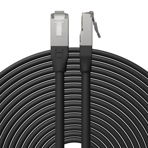 Broadbe Outdoor 10G Ethernet-Patchkabel, Schwarz, 8m