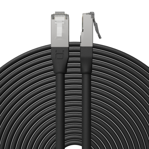 Broadbe Outdoor 10G Ethernet-Patchkabel, Schwarz, 12m